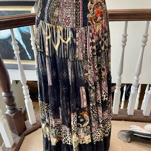 Bohemian Patchwork Maxi Skirt - Multicolor